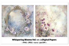 Whispering Blooms Digital Paper Vol. 1.1, 2 PNG &amp; JPEG Product Image 1