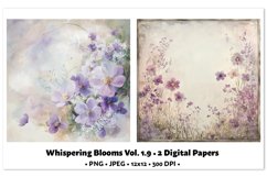 Whispering Blooms Digital Paper Vol. 1.9, 2 PNG &amp; JPEG Product Image 1