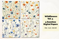 Wildflowers Seamless Digital Paper Vol. 4, 4 PNG Product Image 1