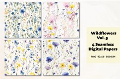 Wildflowers Seamless Digital Paper Vol. 5, 4 PNG Product Image 1
