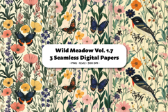 Wild Meadow Seamless Digital Paper Vol.1.7, 3 PNG Product Image 1