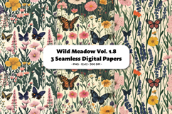 Wild Meadow Seamless Digital Paper Vol.1.8, 3 PNG Product Image 1