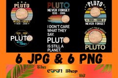 Pluto Never Forget Png Bundle, Retro Vintage Pluto Png Product Image 1