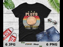 Pluto Never Forget Png Bundle, Retro Vintage Pluto Png Product Image 2