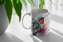 Watercolor Hummingbird Mug Sublimation Designs JPG Product Image 3
