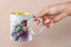Watercolor Hummingbird Mug Sublimation Designs JPG Product Image 4