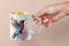 Watercolor Hummingbird Mug Sublimation Designs JPG Product Image 4