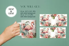 Watercolor Pink flamingo Mug Sublimation Designs JPG Product Image 2
