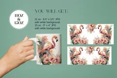 Watercolor Pink flamingo Mug Sublimation Designs JPG Product Image 3