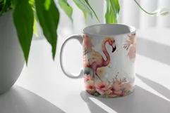 Watercolor Pink flamingo Mug Sublimation Designs JPG Product Image 4