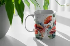 Poppies Mug Sublimation Designs PNG, 11 & 15oz mug Product Image 4