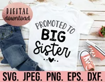 Promoted To Big Sister SVG - Big Sister In Training SVG Product Image 2