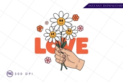Love Daisies Retro Style Sublimation PNG Product Image 1