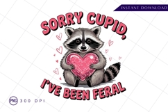 Sorry Cupid Feral Raccoon Valentine Graphic Art PNG Product Image 1