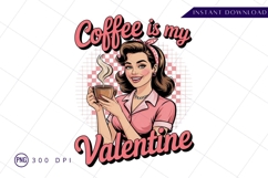 Retro Valentine Coffee Illustration Sublimation Png Product Image 1