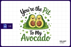 Cute avocados love pun Sublimation PNG Product Image 1
