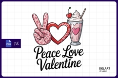 Peace love valentine Sublimation PNG Product Image 1
