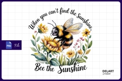 Bumble bee and sunflower Sublimation PNG Product Image 1