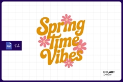Spring time vibes flowers green background Sublimation PNG Product Image 1