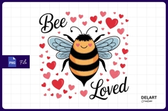 Bee loved cute sublimation heart design PNG Product Image 1