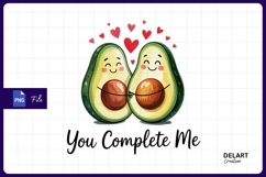 Cute avocado couple hugging sublimation PNG Product Image 1