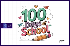 100 days of school celebration illustration PNG Product Image 1