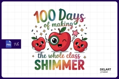 100 days of school apple Sublimation PNG Product Image 1
