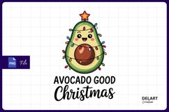 Christmas avocado with lights sublimation PNG Product Image 1