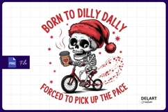 Christmas skeleton riding bike Sublimation PNG Product Image 1