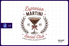 Espresso martini social club vintage graphic design PNG Product Image 1