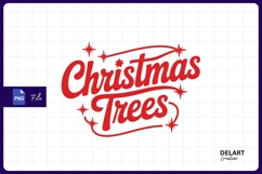 Retro christmas trees Sublimation PNG Product Image 1