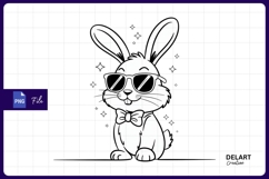 Cool bunny with sunglasses sublimation PNG Product Image 1
