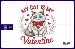 My cat is my valentine sublimation PNG Product Image 1