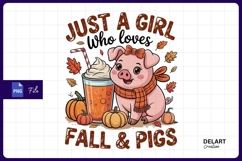 Fall and pigs Sublimation PNG Product Image 1