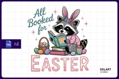 Easter raccoon reading book sublimation PNG Product Image 1