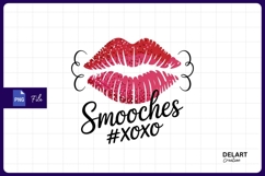 Glitter lips with smooches and xoxo design PNG Product Image 1