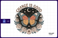 Change is good butterfly floral Sublimation Png Design Product Image 1