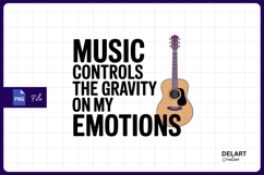 Music controls gravity guitar sublimation Png Design Product Image 1