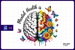Mental health creative brain Sublimation Png Design Product Image 1