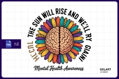 Mental health awareness flower brain sublimation png Product Image 1
