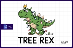 Cartoon dinosaur decorated with christmas lights sublimation Product Image 1