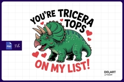 Cute triceratops valentine illustration sublimation png Product Image 1