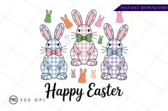 Happy easter bunnies illustration sublimation Png Design Product Image 1