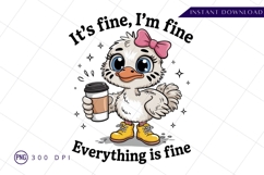 Cute duck coffee fine sublimation Png Design Product Image 1