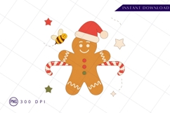 Cute gingerbread man holiday design sublimation png Product Image 1