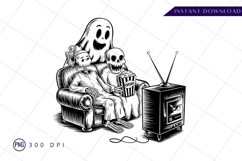 Ghostly friends watching tv sublimation png Product Image 1