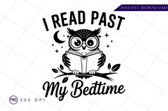 Owl reading book i read past bedtime Sublimation Png Product Image 1