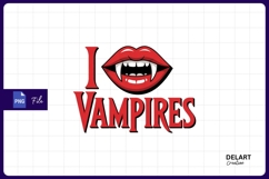 I love vampires graphic sublimation Png Design Product Image 1