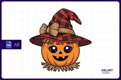 Cute pumpkin witch face sublimation Png Design Product Image 1