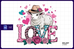 Cute lamb love valentine sublimation Png Design Product Image 1